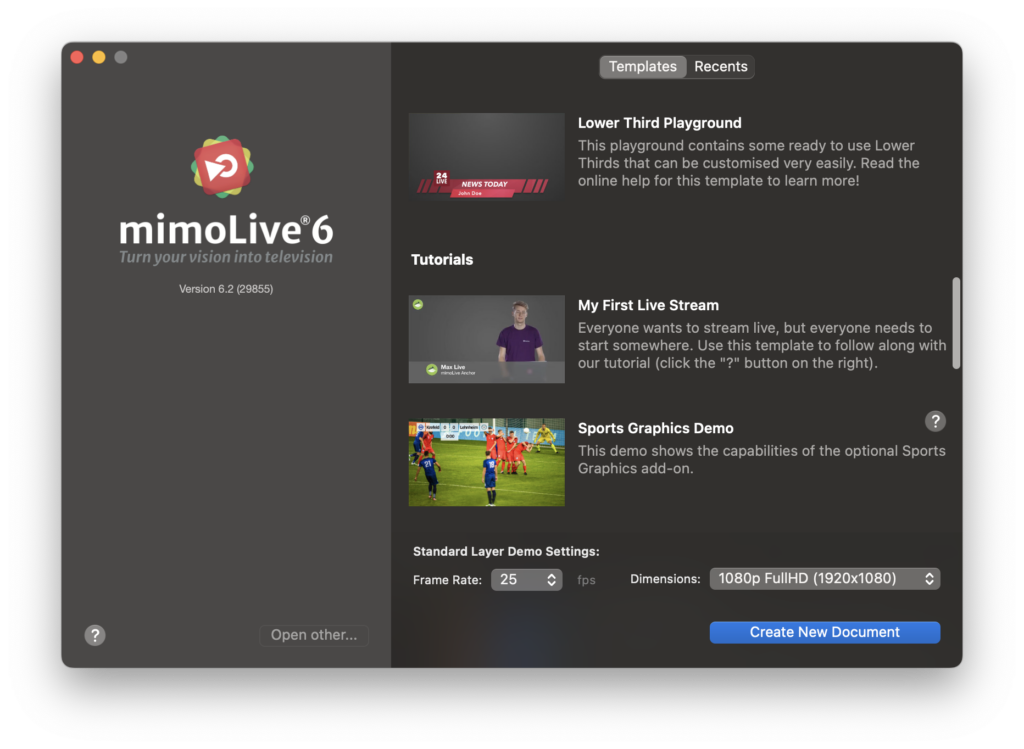 mimoLive Tutorials Templates