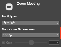 Définition des dimensions de la vidéo de la réunion Zoom