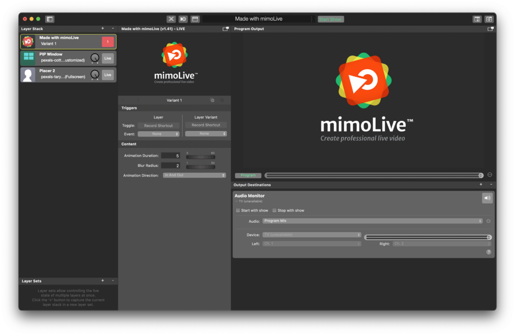Made with mimoLive layer