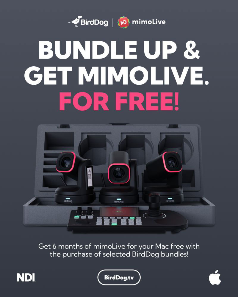 Bundel en ontvang mimoLive gratis!