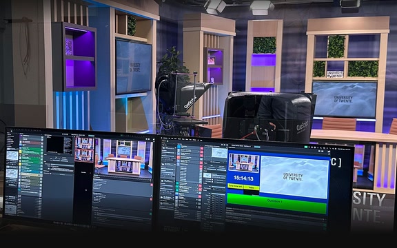 classroom-news-studio setup